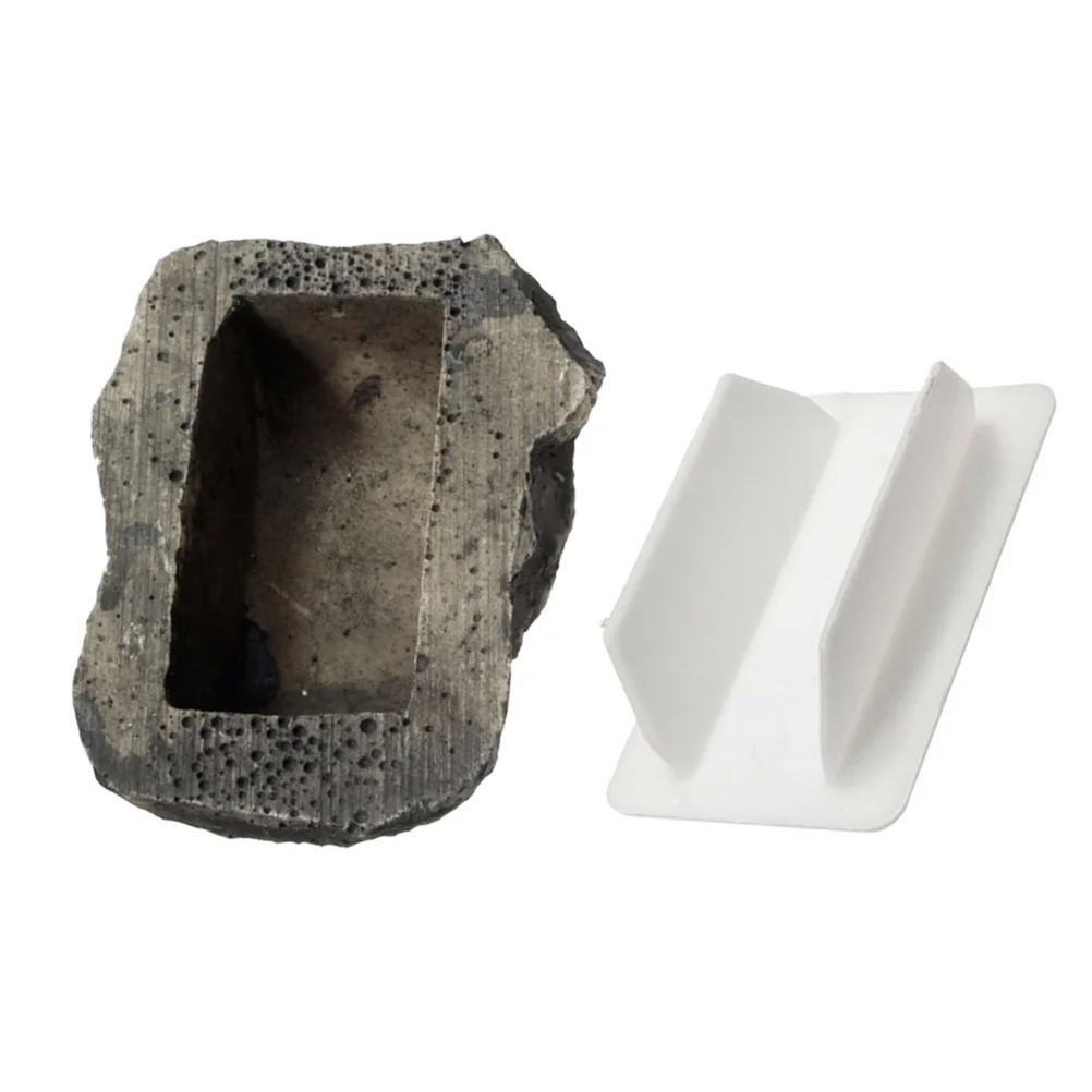 Stone-type Resin Key Box Hidden Storage Case Artificial Stone Key Hider Key Holder (Stone Cover + Stopper)