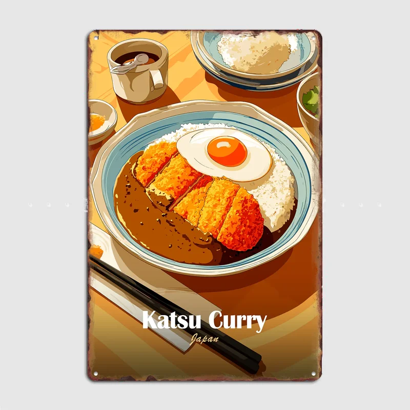 Katsu Curry Japan Vintage Poster Metal Sign Custom Bedroom Room Decor Home Decor Posters Wall Decoration