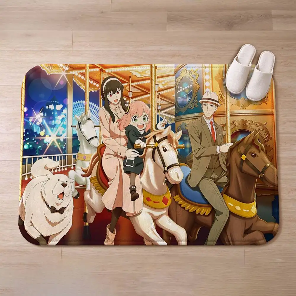 SPY-Family Anime A-Anya Forger Short Plush Non-Slip Floor Mat, Easy to Clean, for Bathroom Door & Bedroom Door
