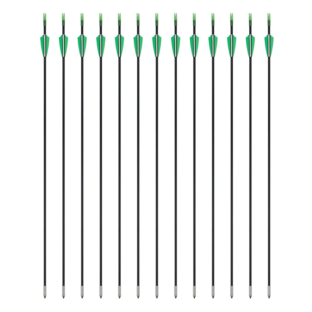 

6mm Fiberglass Arrows 31'' Hunting Practice Arrows Spine 800 for Recure and Compound Bow Target 6/12/24pcs