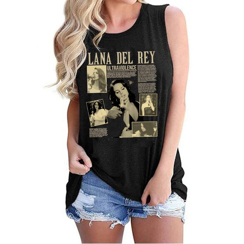 Hip Hop Vest Lana Del Rey Ldr Sailing T Shirt Tank Top  Harajuku Women Vintage T-Shirt Streetwear Female Tshirt