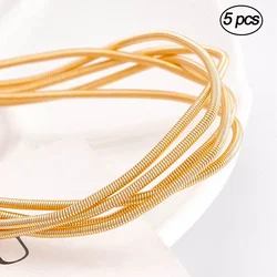 5Pcs 18K Gold Plated Spiral Copper Craft Wire 1.6mm Metal French Wire DIY Necklace Jewelry Making Embroidery Decor Accessories
