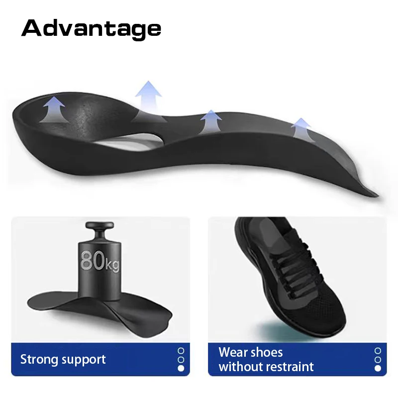 1Pair Flat foot O-shaped leg insoles (for shoes) Corrective arch support Plantar Fasciitis Relief men's and women's insoles