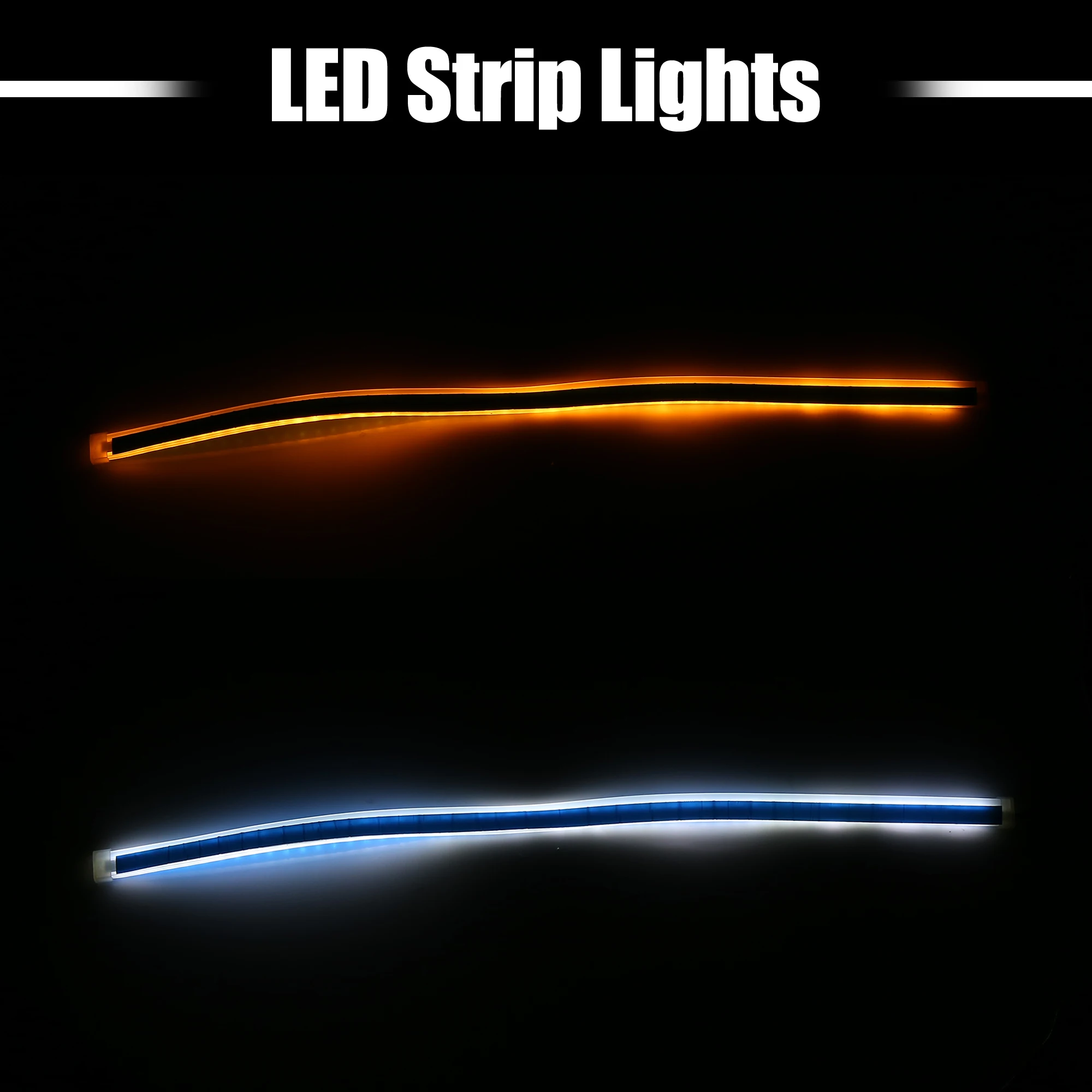 X Autohaux 2pcs 30cm 12inch Car LED Headlight Strip for Daytime Running Lights Turn Signal Bulb Tail Brake Light  LED Strip