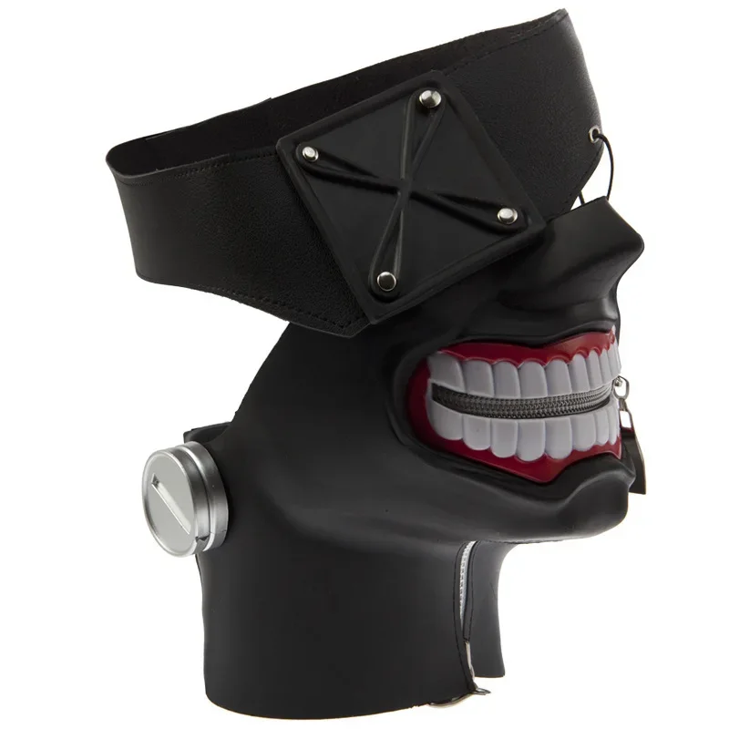 Anime Tokyo Ghoul Maske Kaneki Ken Cosplay Masken Halloween-Party-Masken Cosplay Ghoul Kinkiken Reißverschluss-Mund 3D-Maske Gruselige Maske – Detail 2