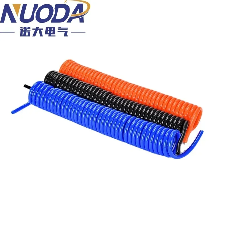 NUODA PU 6/8/10/12mm Polyurethane Air Compressor Hose Pneumatic Tube Flexible Tool Connector 6M/9M/12M/15M PU Spring Spiral Pipe