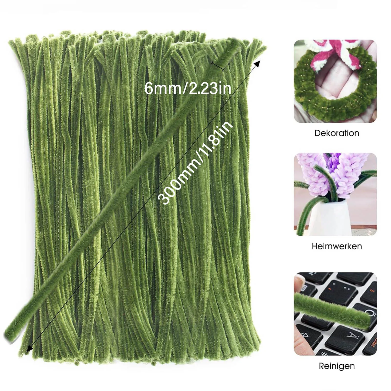 Green Stem Pipe Twisted Rods Creative Versatile Bendable Wire Flower Craft Kit for DIY Crafts and Decorating