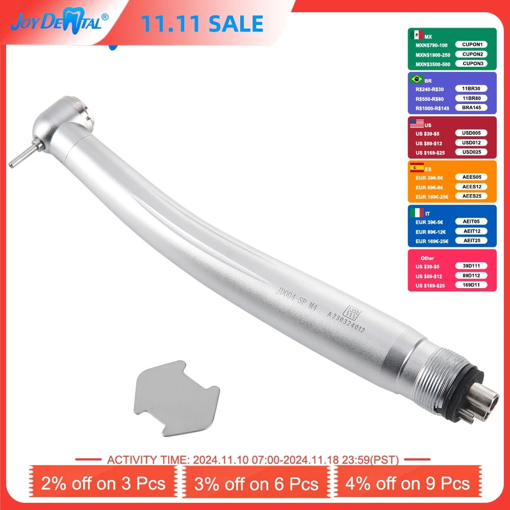 JOYDENTAL Dental High Speed Handpiece Standard Head Push Button Single water Spray 2/4 Holes Dentistry Tools