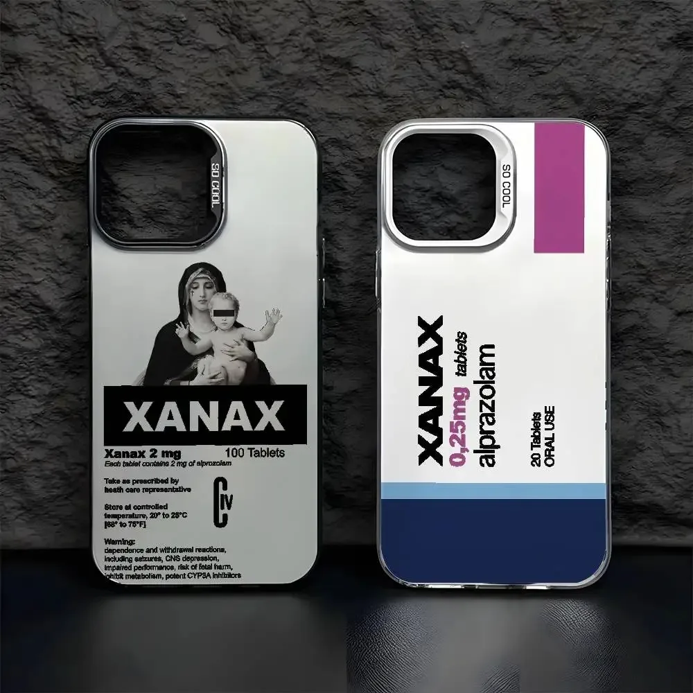 

C-Chill Pill XANAXS Phone Case For Samsung S20 S21 S22 Plus S23 S24 FE S25 Note 20 Ultra Multicolor Matte Laser Metallic Cover