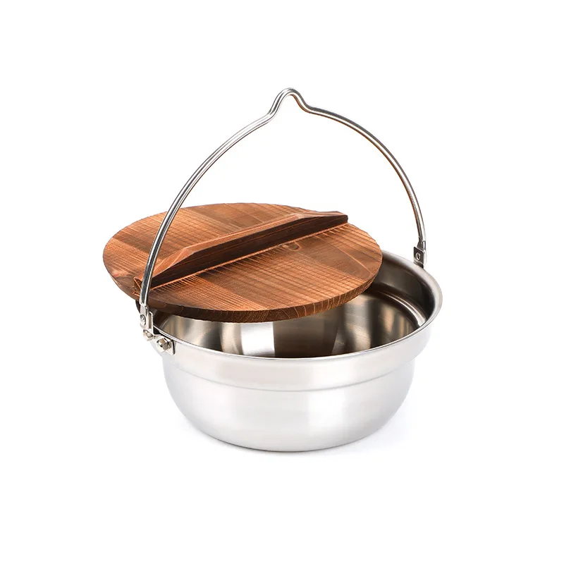 

Portable Hanging Camping Stainless Steel Multifunctional Campfire Small Soup Pot Hot Outdoor Cooking Utensils