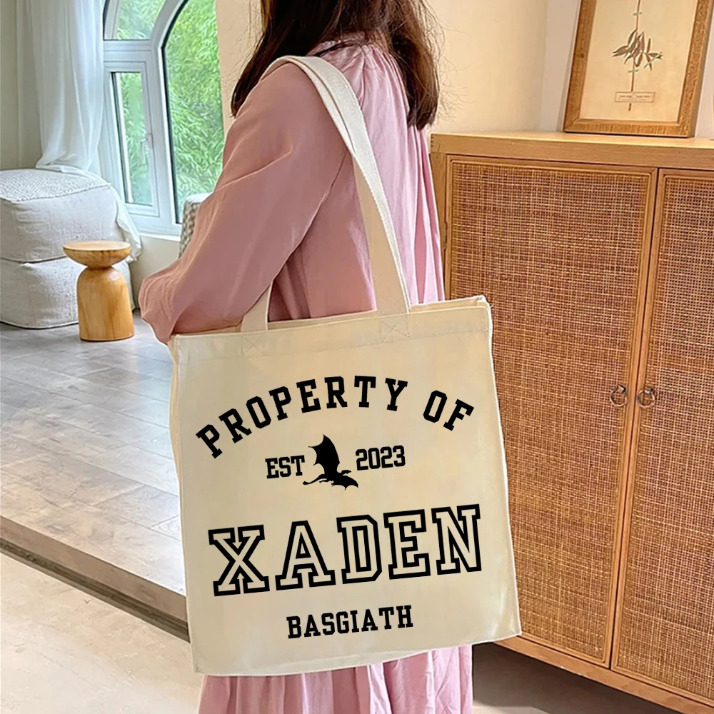 Fourth Wing Bookish Tote Bags RidersDragon Merch Classic Basgiath War College Ladies Shopping HandBags My Fantasy Era Tote bag