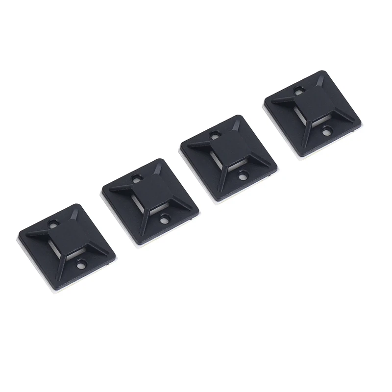 Soporte de montaje autoadhesivo para cables, Base de sujeción de 20X20X6Mm, 200 piezas