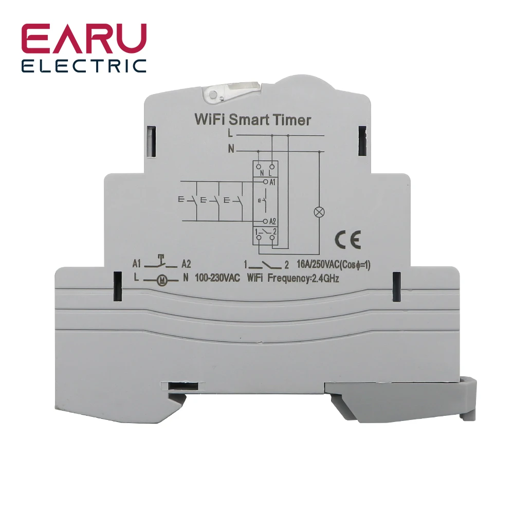 AC 110V 220V 16A Single Phase 18MM Mimi Din Rail 35mm Zigbee WIFI Smart Timer Relay Switch Breaker Remote Control by Tuya APP