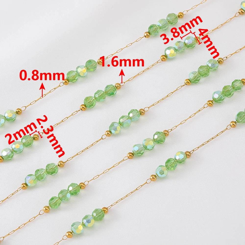 1 メートル/ロットステンレス鋼グラデーション 3.8 ミリメートルラウンドビーズチェーン DIY ブレスレットネックレスジュエリーメイキング検索アクセサリー材料