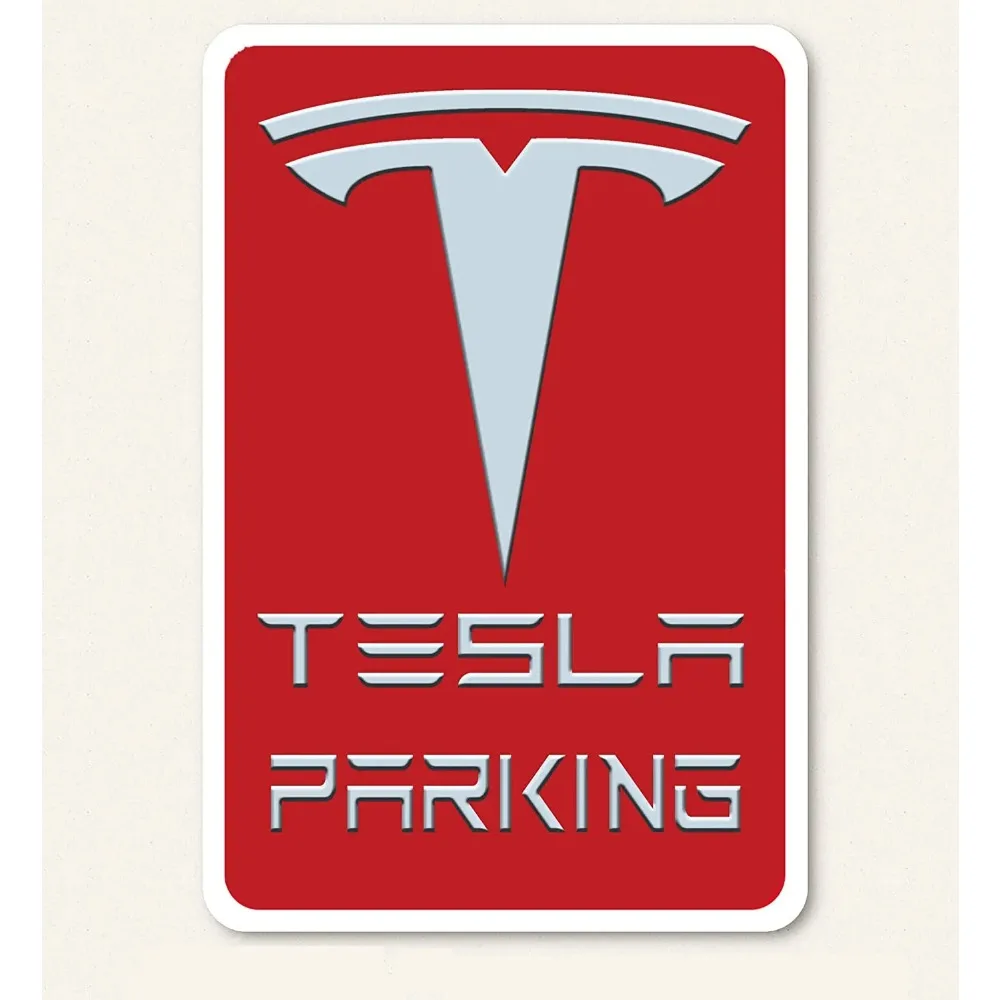 

Voss Collectables Tesla Car Reserved Parking only Aluminum Sign with All Weather UV Protective