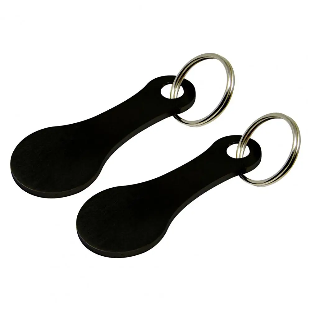 Token 2Pcs Practical Removable Shopping Cart Keys Stainless Steel Shopping Trolley Keys Dual Use   for Daily Use Keychain