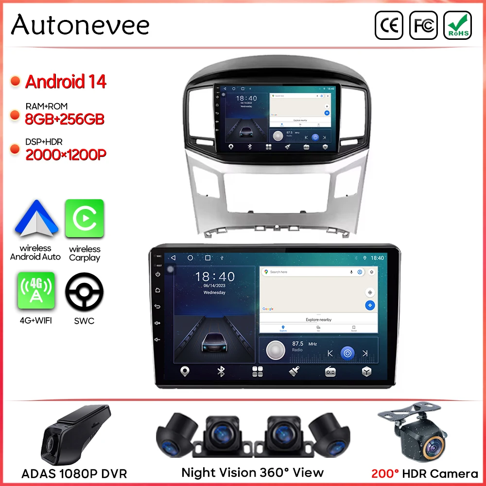 For Hyundai H1 Grand Starex i800 TQ 2007 - 2015 Car Radio GPS Navigation Android Auto Carplay Stereo Multimedia Player No 2din