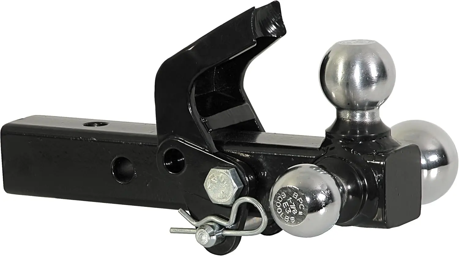 منتجات المشترين 1802279 وصلة ثلاثية الكرات مع خطاف، وجهاز استقبال 2 بوصة، كرة سحب كروم وأسود #2