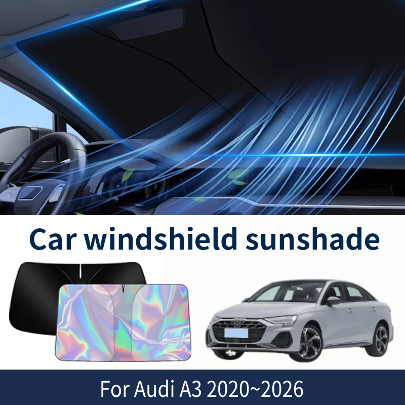 

Front Windshield Sunshade For Audi A3 RS3 2020~2026 2025 2024 2023 2022 Car Sun Visor Heat Insulation Summer Cooling Accessories