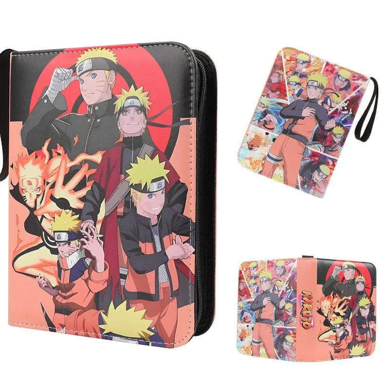Anime Naruto PU Zipper Card Pack Album Book Itachi Sasuke Collection Card Storage Folder Hold Game Cards Binder Holder