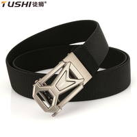 TUSHI New Tactical Belt Nylon Military Army belt Outdoor Metal Buckle Police Heavy Duty men's Training Hunting Belt