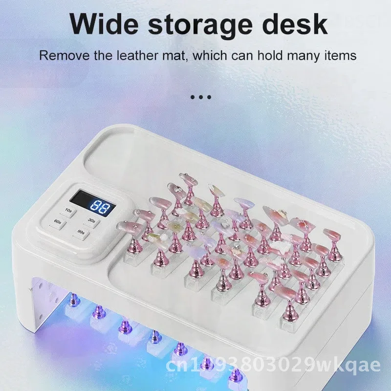 Lámpara de uñas Led UV recargable, herramienta portátil para decoración de uñas con almohada de cuero para mano, esmalte de Gel de curado rápido, Salo de manicura para el hogar