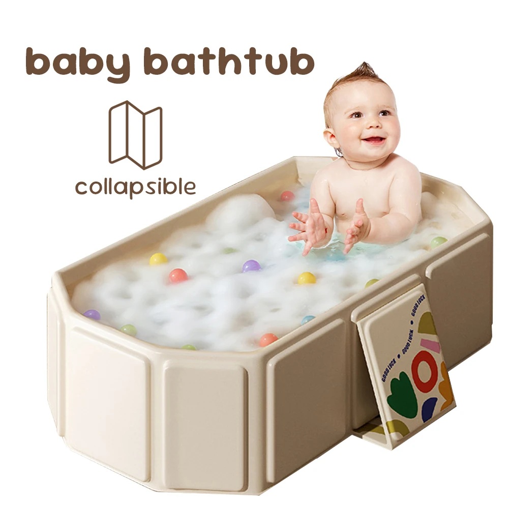 Baby Bathtub for Infants To Toddlers Collapsible Baby Bath Tub with Drain Outlet Infant Tub Toddler Bathtub Shower Basin