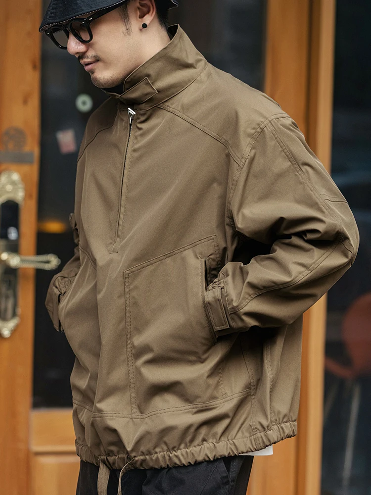 

Мужское джинто в стиле ретро American Mountain Sle Thiened, уличное повседневное хлопковое пальто с воротником-стойкой, модная брендовая рабочая одежда, пальто