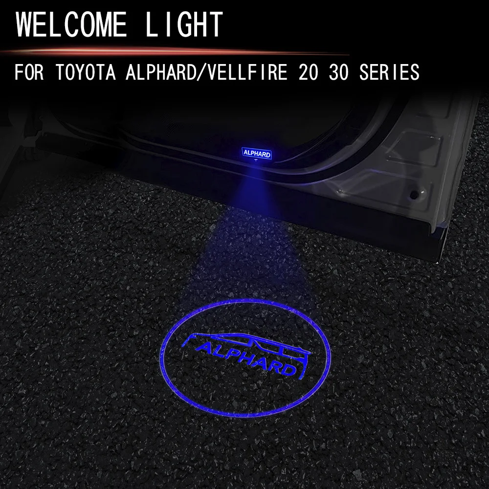 

2pcs LED Car Door Logo Welcome Light For Toyota Alphard VELLFIRE 20 30 2008-2022 Ghost Shadow Courtesy Projector
