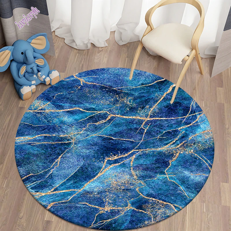 Circular Carpet in Galaxy Space Living Room Bedroom Bathroom Soft Flange Floor  Decoration Non slip