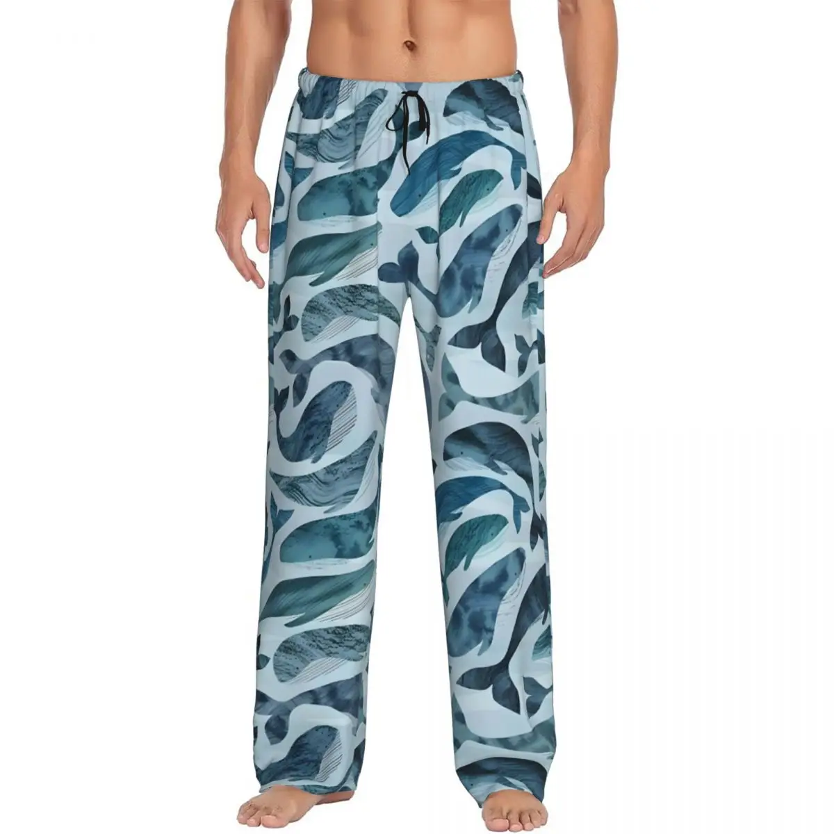 

Custom Shark Pajama Pants Men's Cute Animal Lounge Sleep Drawstring Sleepwear Bottoms with Pockets