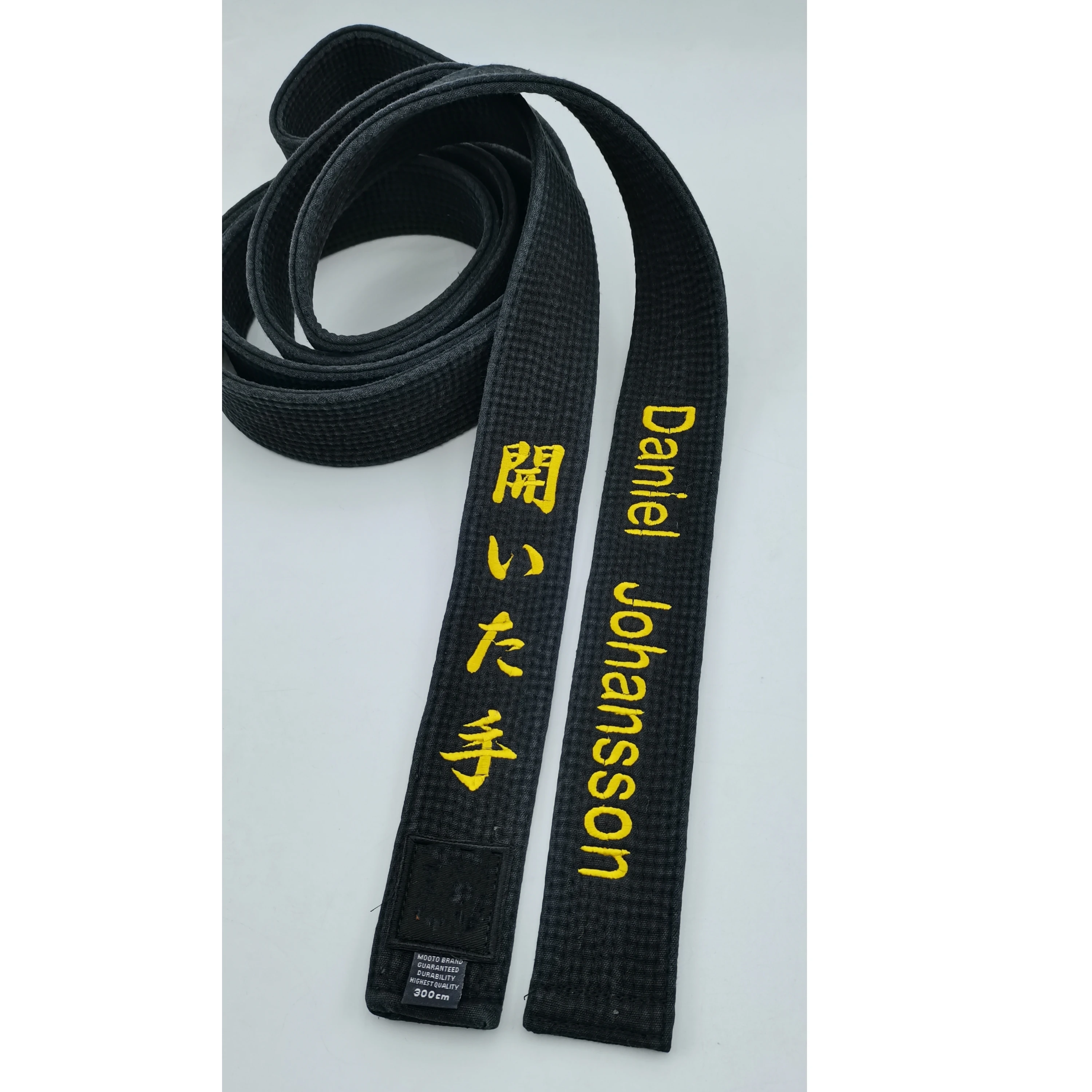 Customizable Name Karate Black Belt Width 5cm Washed Old WTF Kukkiwon Taekwondo Black Belts Embroidery Cotton Thickened Coach