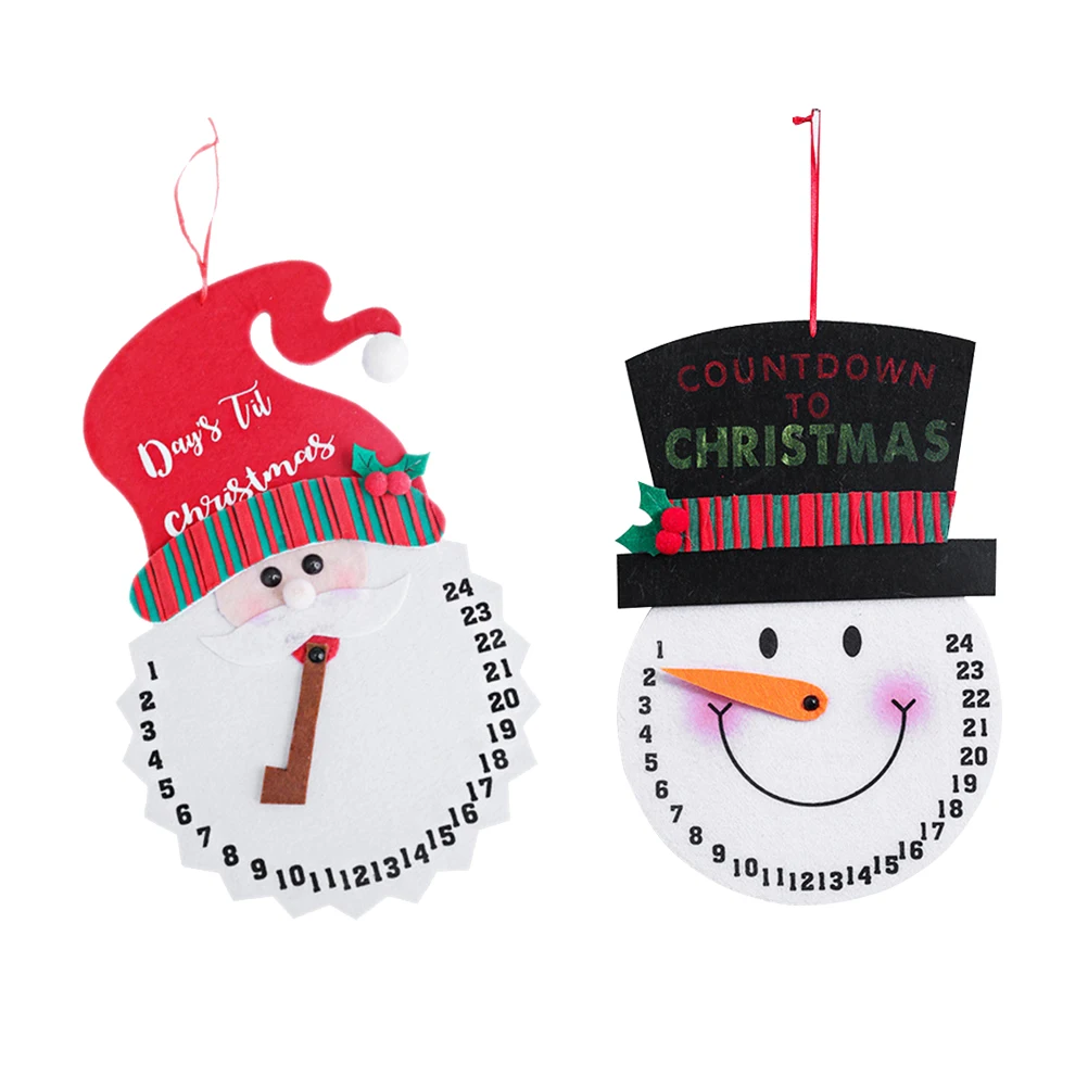 

Highly Decorative Christmas Hanging Ornament Door Calendar Home Crafts Cloth Safe Snowman Design Festive Atmosphere Door