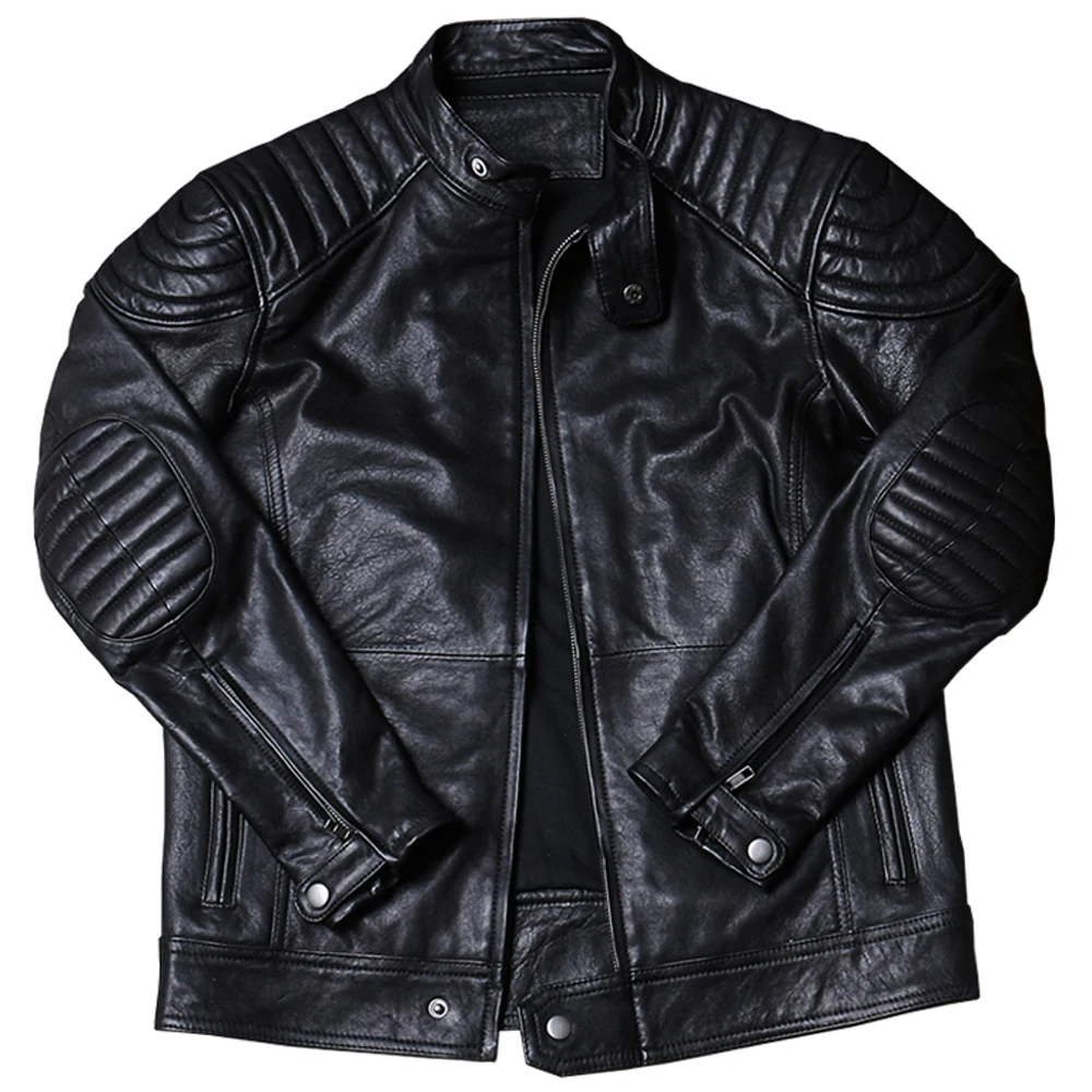 

Luxury Fashion Mens Sheepskin Jacket and Coat 5XL Oversized Genuine Leather Motorcycle Man Overcoat European and American Style