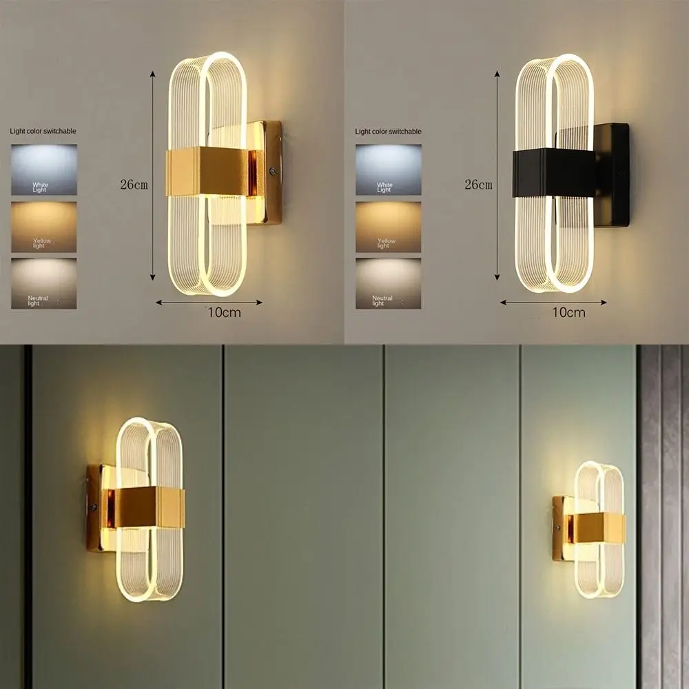 

New 3 in 1 LED Wall Lights Acrylic Light Guide 12W LED Wall Lamps Modern Dimmable Wall Light Decor for Living Room Bedroom