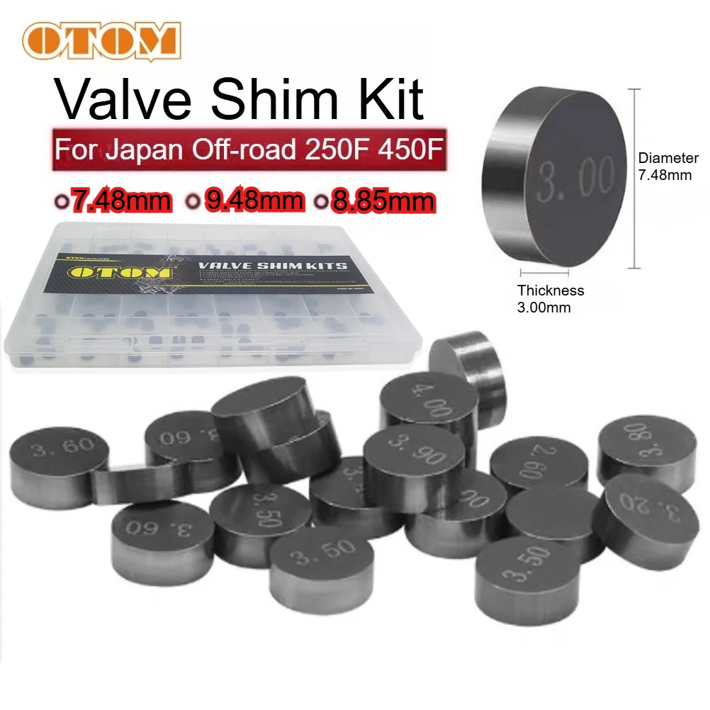 OTOM Motorcycle Engine Parts Adjustable Valve Pad Shims Kit 7.48mm/9.48mm/8.85mm For Japan Off-road 250F/450F KTM HUSQVARNA Moto