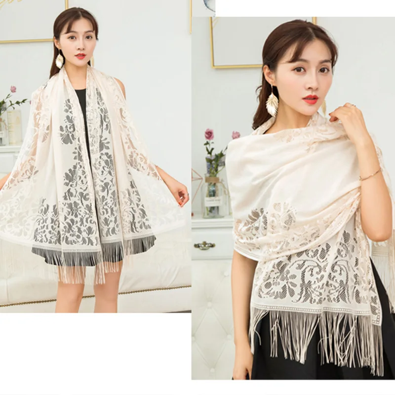 

Тонкий шарф, женский Cheongsam, шаль, сумка, полый кружевной шелковый платок, однотонная шаль, солнцезащитный крем, фото