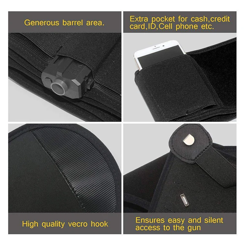 ซองปืนพกแบบซ่อนพกพาสะดวก ซองปืนพกแบบคาดเอวสำหรับการล่าสัตว์กลางแจ้ง การยิงปืน และการป้องกันตัว