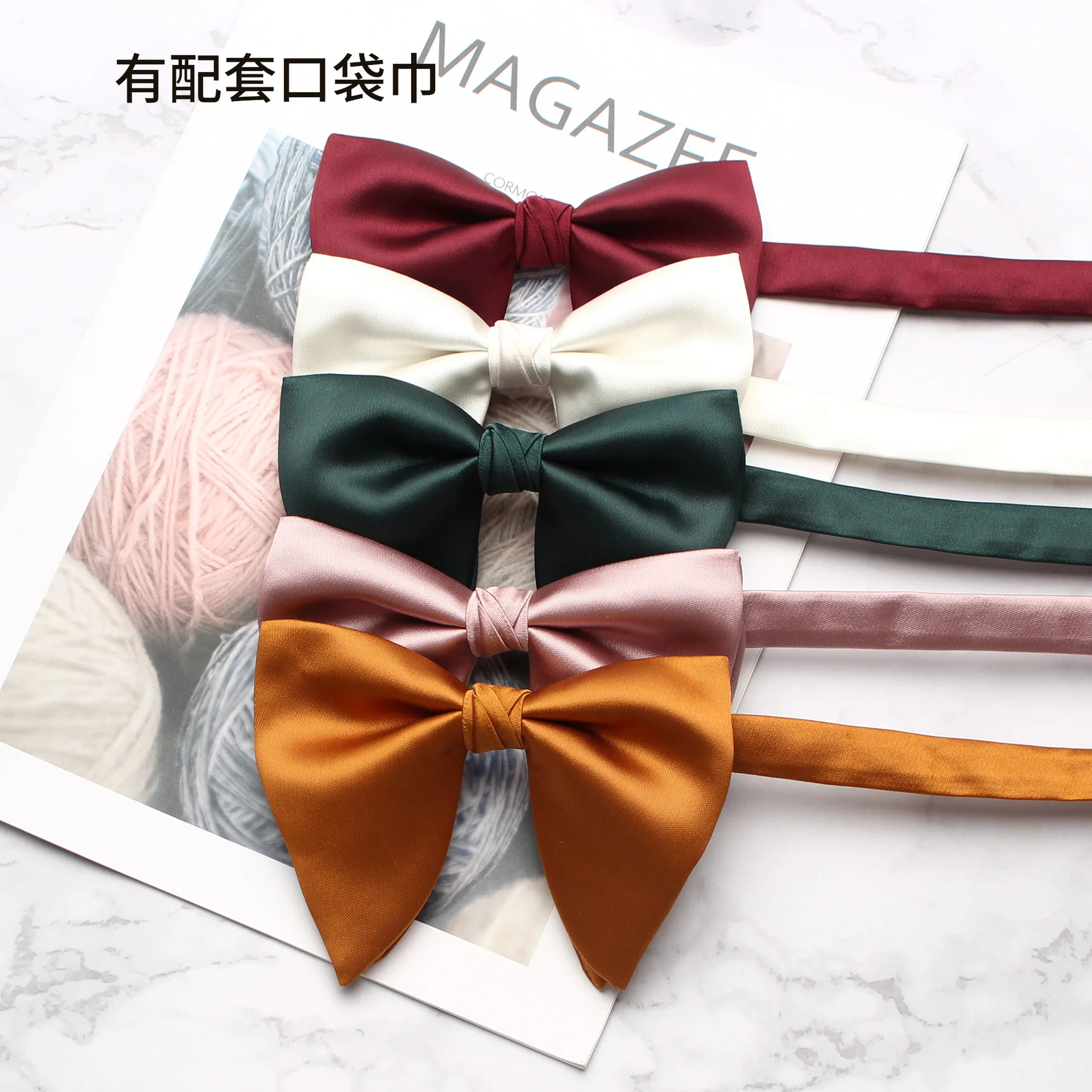 Casual Solid Color ox horn Bow Tie Simple and Elegant Classic Groom groomsmansuit shirt Formal Casual Party Decoration Bow Tie