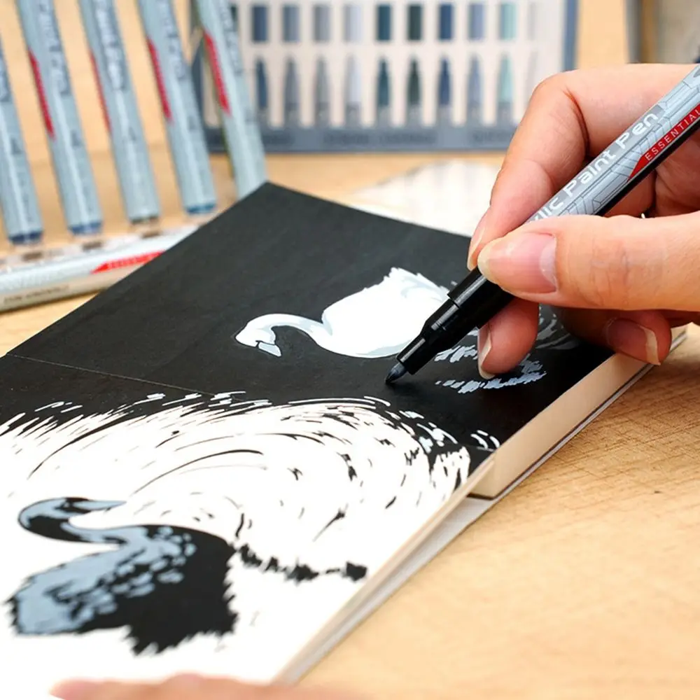 

22 Colors Acrylic Paint Pens Pro Color Series Extra Fine Tip Paint Markers Set Widely Use 0.7mm Tip Art Painting Markers Pens