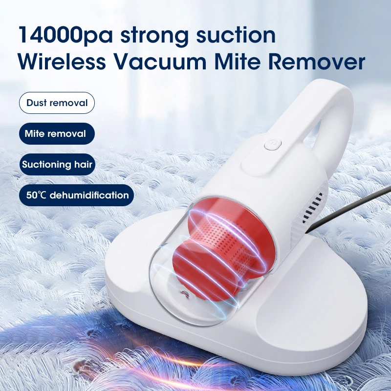 14KPa Wired Vacuum Mite Remover Bed Mattress Removal Handheld Powerful Vacuum Cleaner for Cleaning Bed Pillows Clothes Sofa