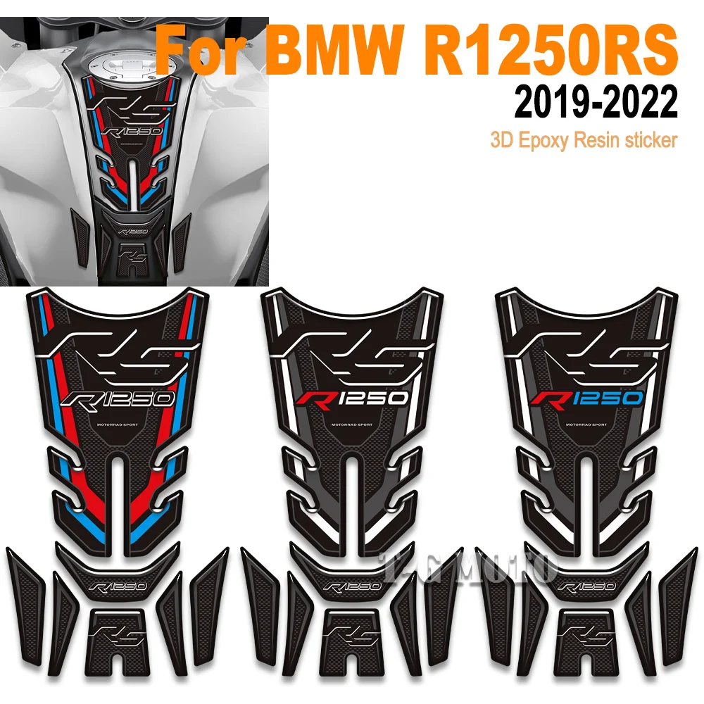 

For R 1250 RS R1250RS Motorcycle Tank Grips Pads Knee Guard Protector Anti-Slip Epoxy Resin Fticker Decals Kit 2019-2022