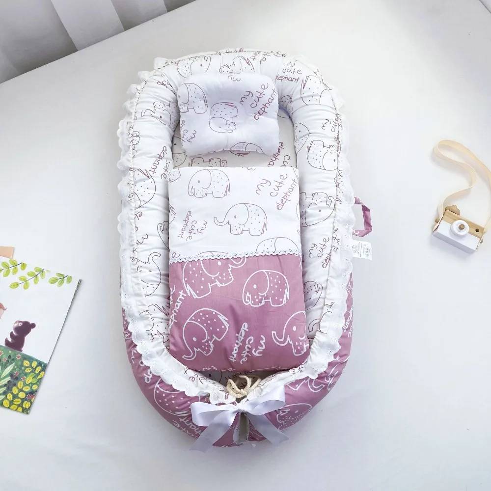 Baby Nest Bed with Quilt Cross-border Direct Supply Baby Bed Middle Bed Removable and Washable Bb Baby Nest