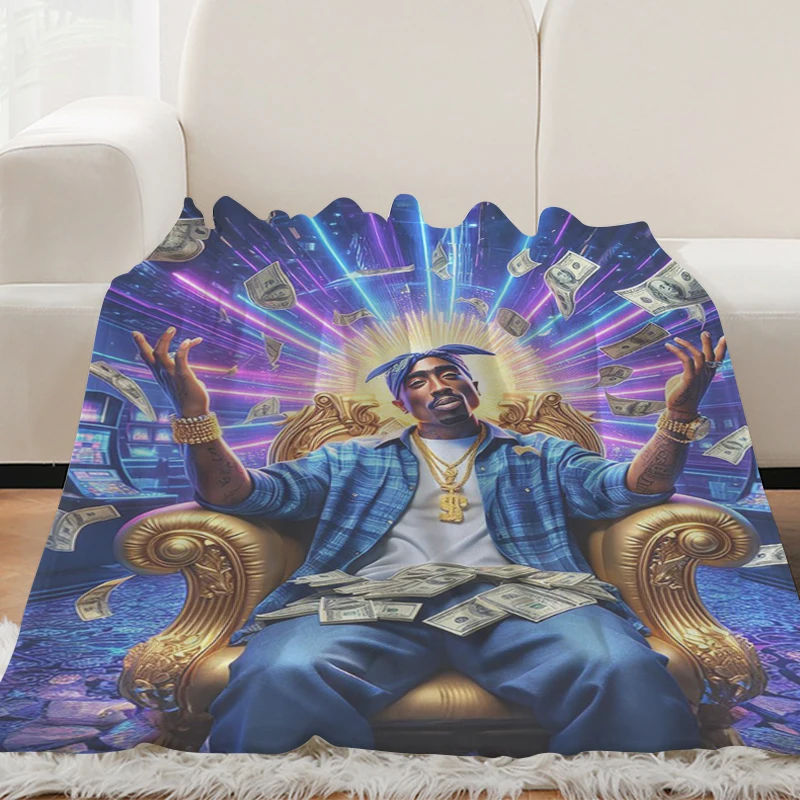 Sofa Blankets H-2PAC Tupacs Anime Blanket King Size Blanket Microfiber Bedding Fluffy Soft Blankets Warm Knee Bed Fleece Camping