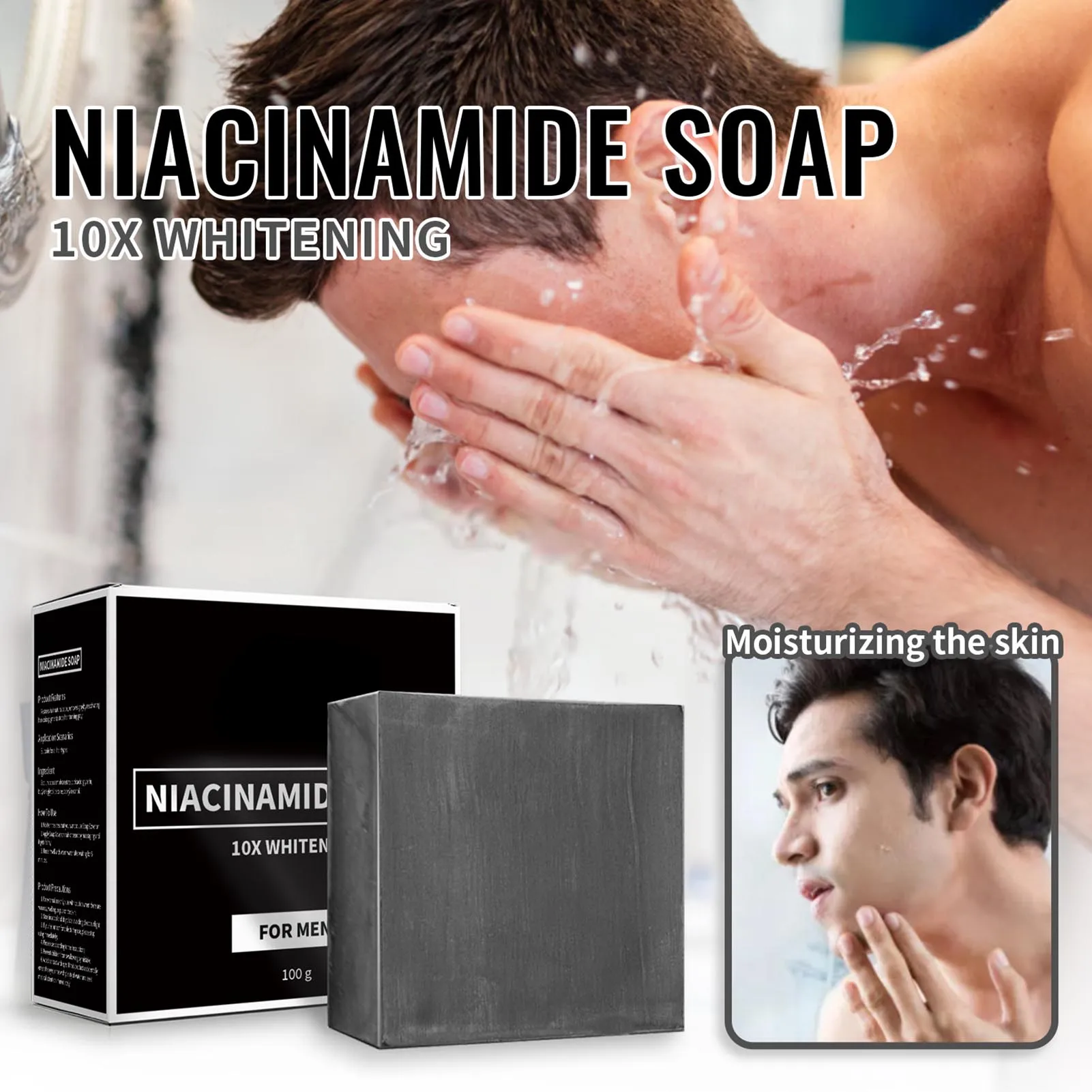 

Bamboo Charcoal Remove Acne Soap Deeply Cleansed Fully Nourished Skin Soap n Women Daily Hair Care