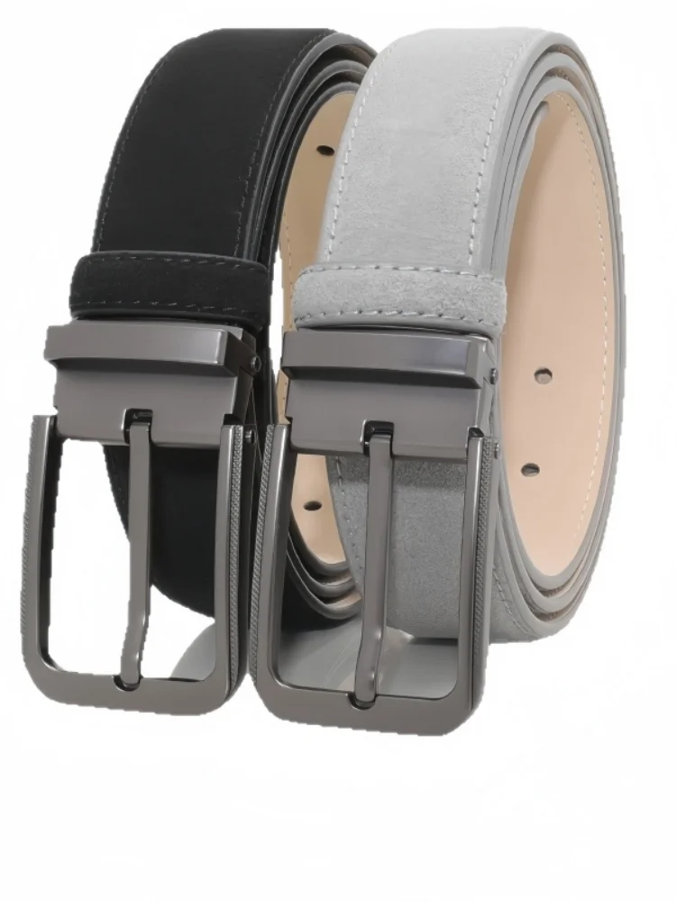 Men's Suede Belt Quick Release Buckle Suede Cowhide Leather Belt Factory Wholesale Cross-Border Exclusive Supply 2026 New Style