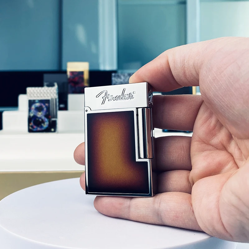 New Commemorative Edition Single and Double Flame Luxury Lighter Ping Sound Natural Paint Cigarette Smoking Butane Lighter 11801