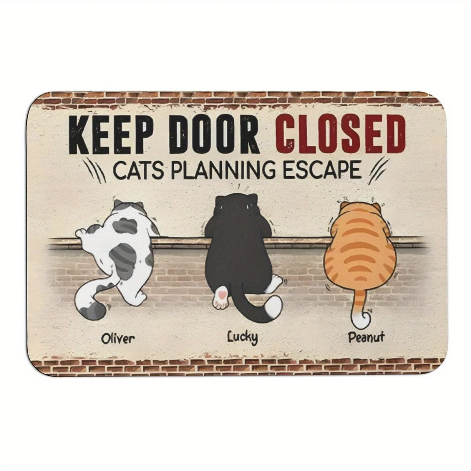 Keep Door Closed Doormat - Anti-Slip, Durable Home Decor Mat for Entrance or Bathroom,  Unique Gift, Fun Design