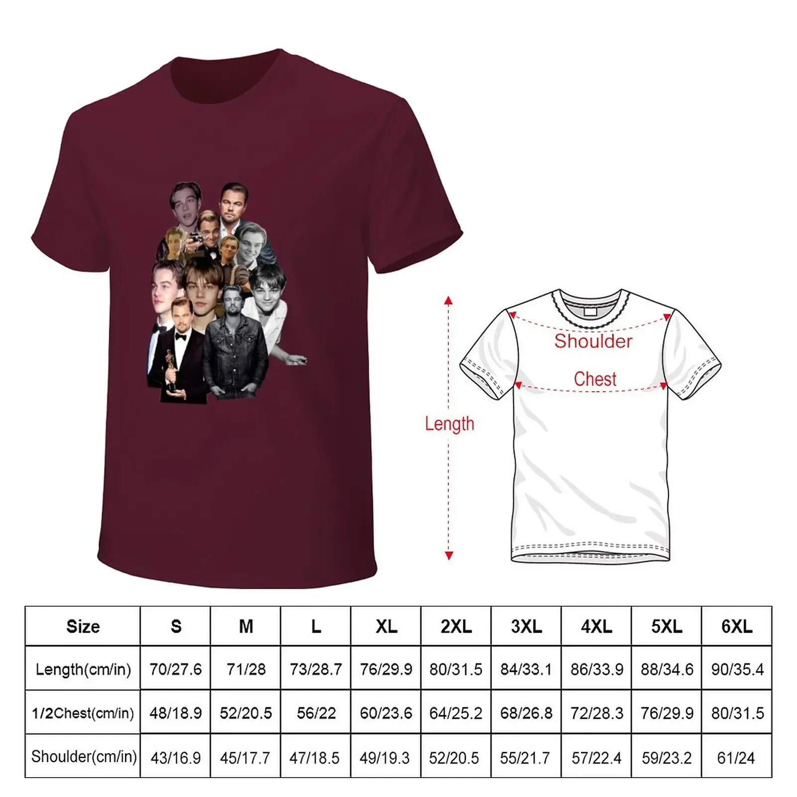 Leonardo Dicaprio collage T-Shirt heavyweights anime clothes mens t shirt