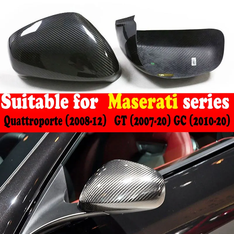 1 par de fibra de carbono Real para Maserati Gran Turismo y Gran Cabrio cubierta de espejo retrovisor de carbono seco GT GC para
